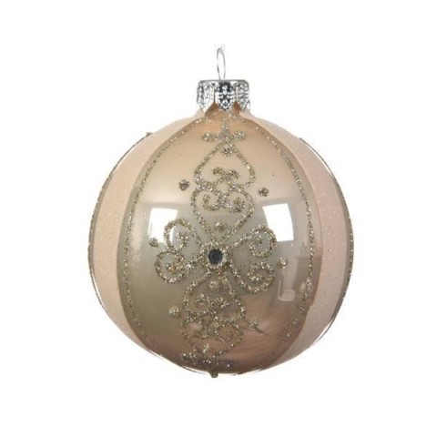 SFERA 8CM PERLA CDECORI GLITTERATI VETRO